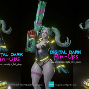 Rebecca, Cyberpunk Edgerunners, sexy Pin Up, Figur, 3D Druck, UNBEMALT