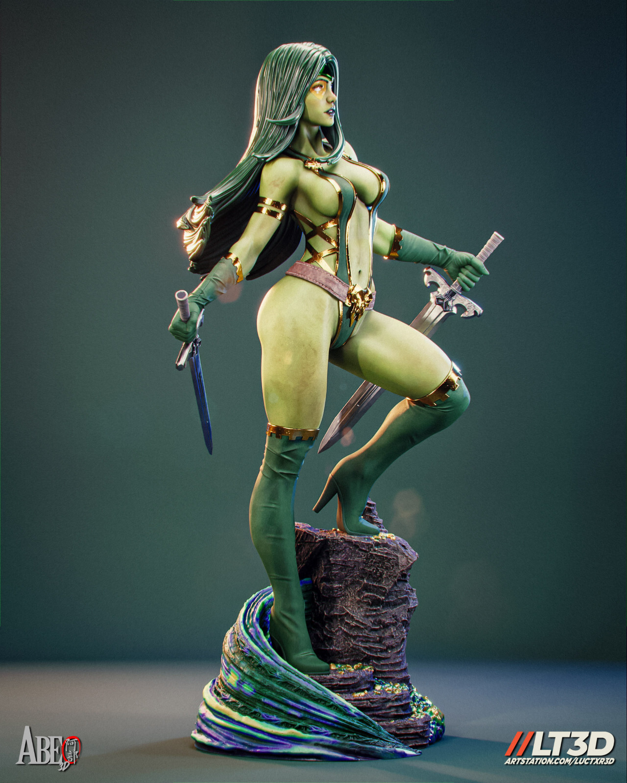 Gamora, Guardians of the Galaxy, sexy Pin Up, Figur, Statue, 3D Druck, UNBEMALT - Image 5