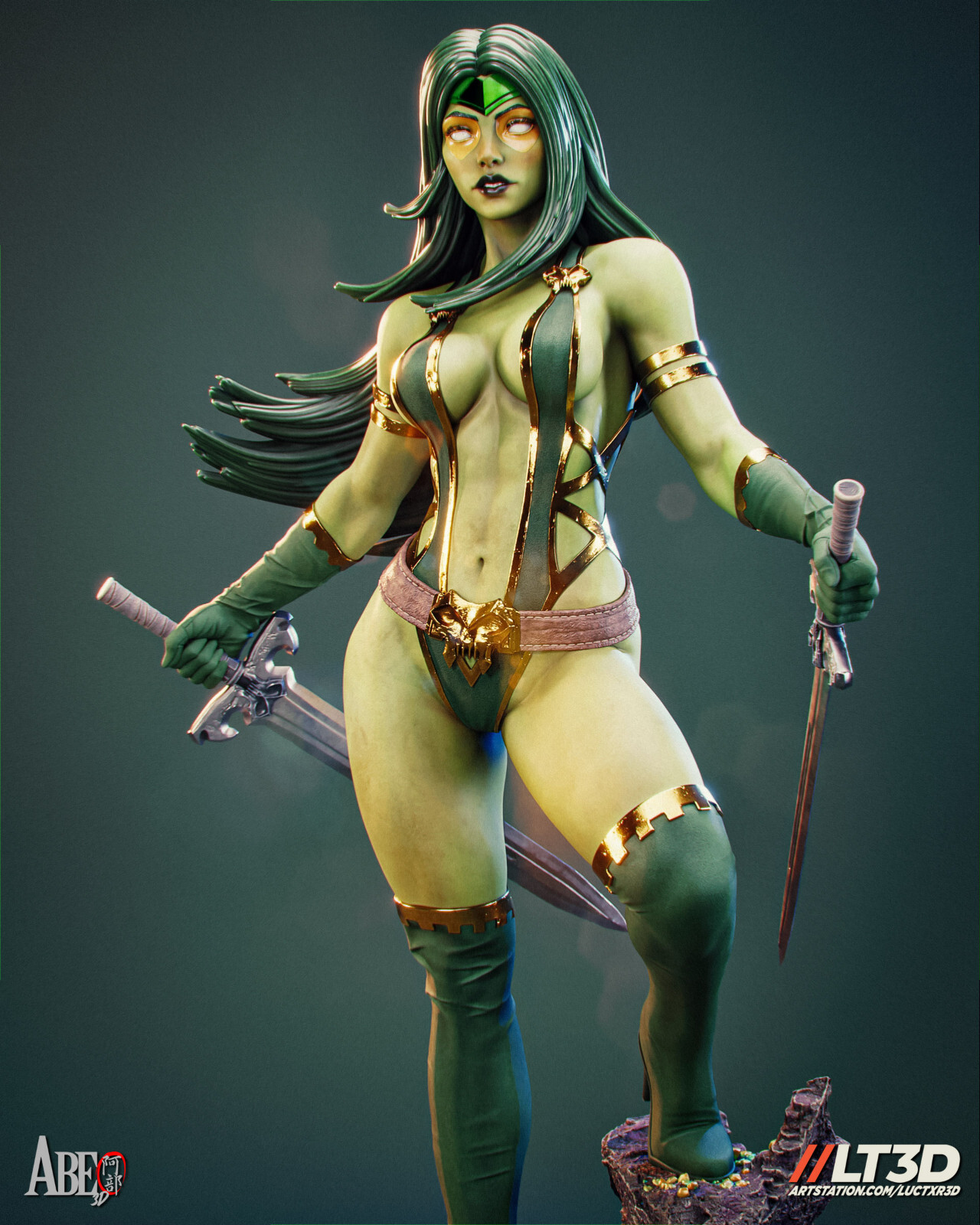 Gamora, Guardians of the Galaxy, sexy Pin Up, Figur, Statue, 3D Druck, UNBEMALT - Image 6