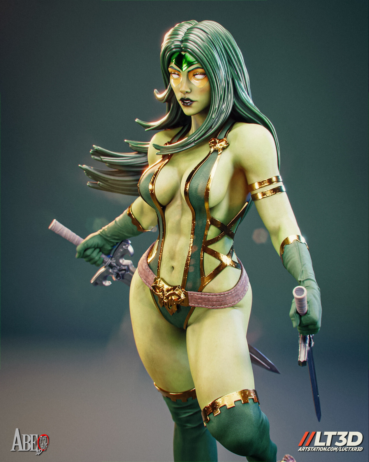 Gamora, Guardians of the Galaxy, sexy Pin Up, Figur, Statue, 3D Druck, UNBEMALT - Image 9