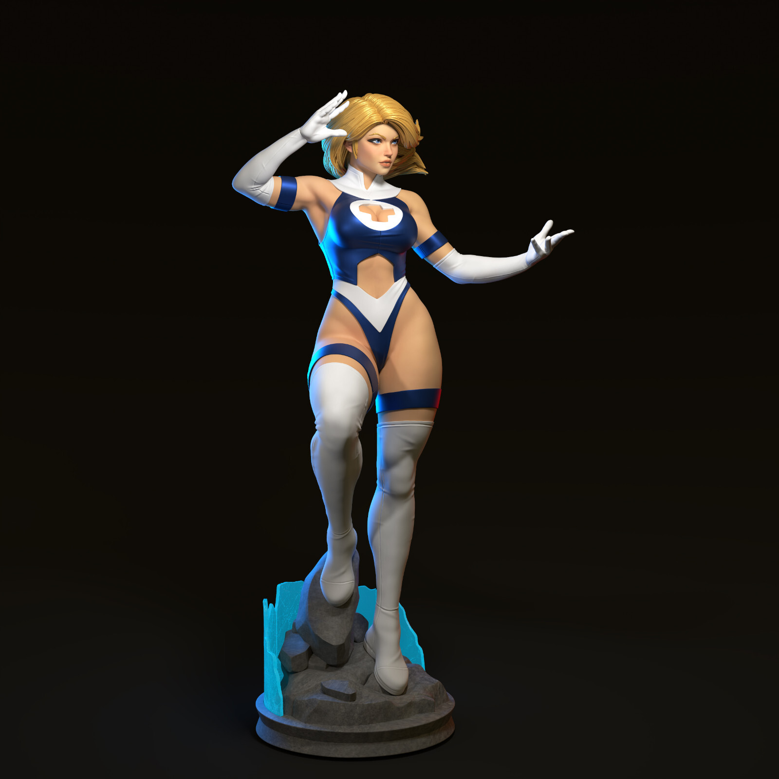 Sue Storm, Fantastic 4, Marvel, 3D Druck, Fan Art, sexy Pin-Up, Figur, UNBEMALT - Image 3